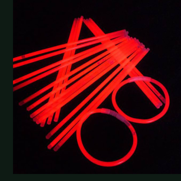 Arm glow stick, self-luminous 100er roll 200x5 mm red