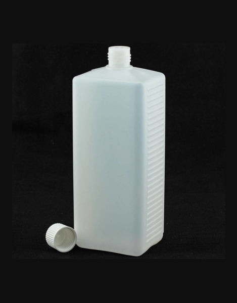 Vierkantflasche natur mit Spritzeinsatz HDPE (Polyethylen) 1000ml
