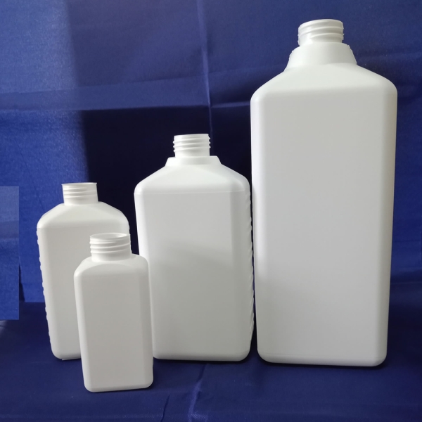 10x 500 ml Vierkantflasche weiß HDPE